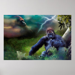 SILVERBACK GORILLA OERWOUD ENLIGHTENTIE POSTER