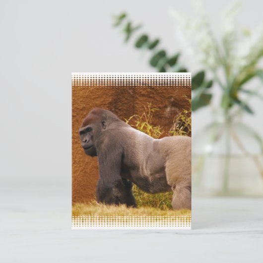 Silverback Gorilla Photo Briefkaart (Staand voorkant)