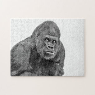 Silverback Gorilla Portrait, Jigzaag Puzzle Legpuzzel