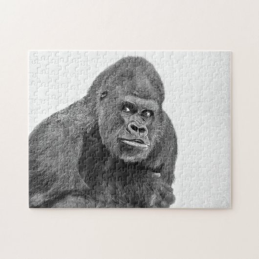 Silverback Gorilla Portrait, Jigzaag Puzzle Legpuzzel (Horizontaal)