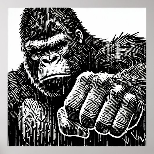 Silverback Gorilla Poster (Voorkant)