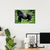 Silverback gorilla-poster afdrukken poster (Thuiskantoor)