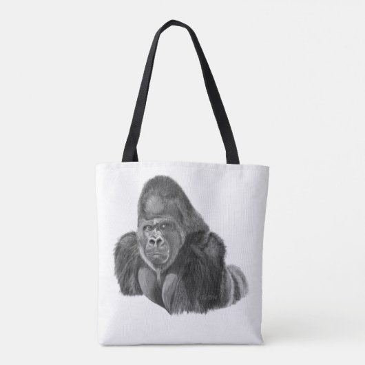 Silverback gorilla tote bag ゴリラのトートバッグ (Achterkant)