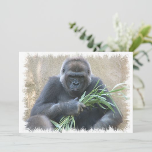 Silverback Gorilla Uitnodiging (Staand voorkant)