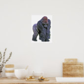 Silverback Gorilla, White Back (g2p2) Poster (Keuken)
