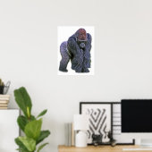 Silverback Gorilla, White Back (g2p2) Poster (Thuiskantoor)