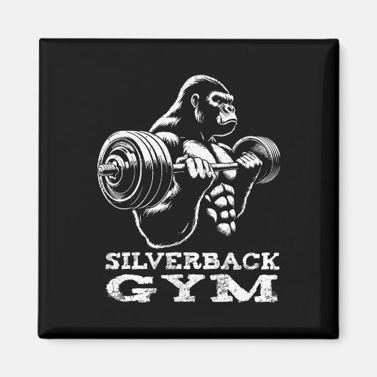 Silverback Gym Gorilla Gewichtheffen Workout Fitne Magneet (Voorkant)