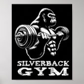 Silverback Gym Gorilla Gewichtheffen Workout Fitne Poster (Voorkant)