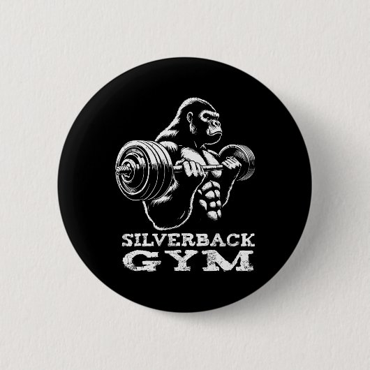 Silverback Gym Gorilla Gewichtheffen Workout Fitne Ronde Button 5,7 Cm (Voorkant)