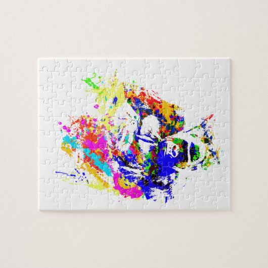 Silverback Lowland Gorilla Splatter Paint Effect Legpuzzel (Horizontaal)