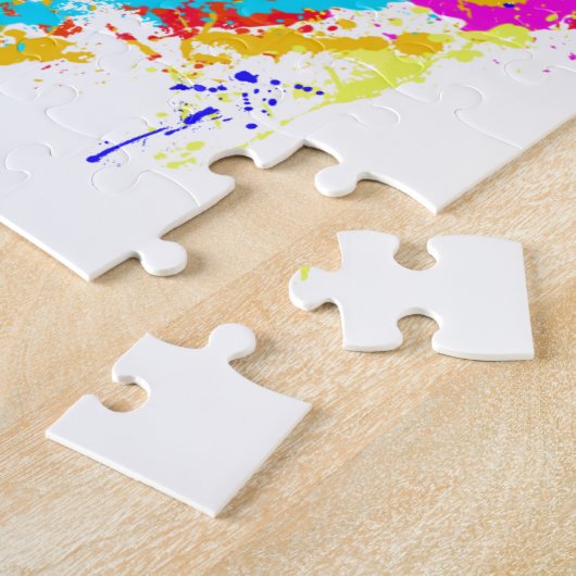 Silverback Lowland Gorilla Splatter Paint Effect Legpuzzel (Zijkant)