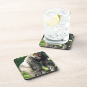 Silverback Male Lowland Gorilla die zich opstelt Bier Onderzetter (Rechterzijde)