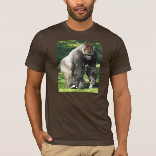 Silverback Male Lowland Gorilla die zich opstelt T-shirt (Voorkant)