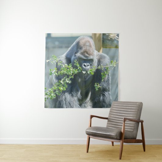 Silverback Snacktijd Wandkleed (In situ)