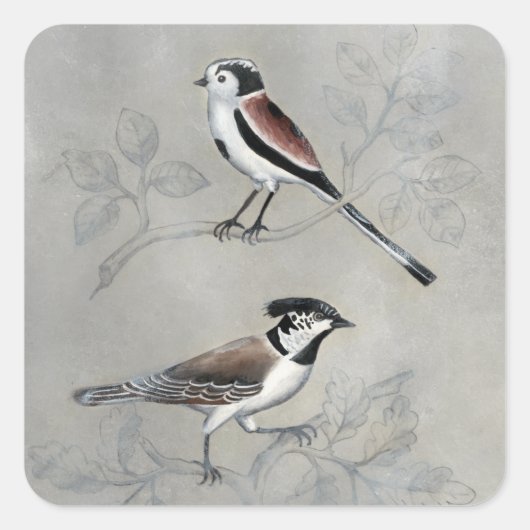 Silvered Aviary | A Paar Vierkante Sticker (Voorkant)