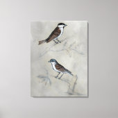 Silvered Aviary | Een paar vogels Canvas Afdruk (Voorkant)
