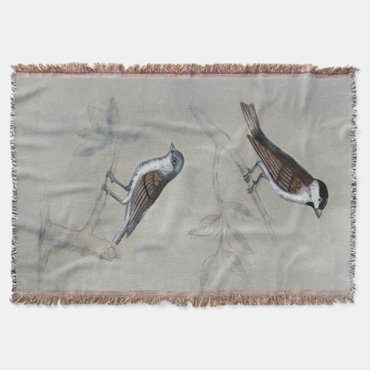 Silvered Aviary | Een paar vogels Deken (Voorkant)