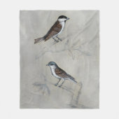 Silvered Aviary | Een paar vogels Fleece Deken (Voorkant)