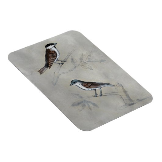 Silvered Aviary | Een paar vogels Magneet (Rechterzijde)