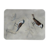 Silvered Aviary | Een paar vogels Magneet (Horizontaal)