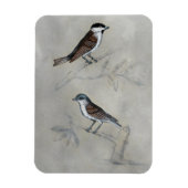 Silvered Aviary | Een paar vogels Magneet (Verticaal)