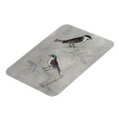 Silvered Aviary | Een paar vogels Magneet (Linkerzijde)