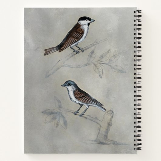 Silvered Aviary | Een paar vogels Notitieboek (Achterkant)