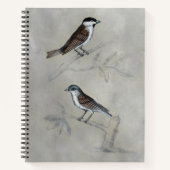 Silvered Aviary | Een paar vogels Notitieboek (Voorkant)