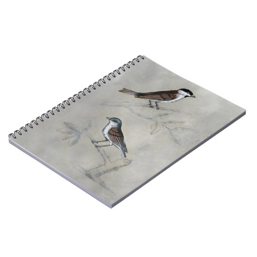 Silvered Aviary | Een paar vogels Notitieboek (Linkerzijde)