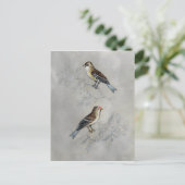 Silvered Aviary | Twee vogels Briefkaart (Staand voorkant)