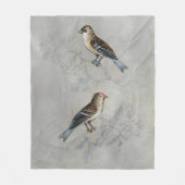 Silvered Aviary | Twee vogels Fleece Deken (Voorkant)