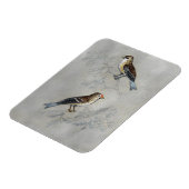 Silvered Aviary | Twee vogels Magneet (Linkerzijde)
