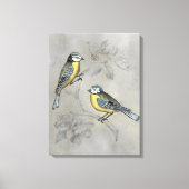 Silvered Aviary | Vogelpaar Canvas Afdruk (Voorkant)