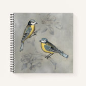 Silvered Aviary | Vogelpaar Notitieboek (Voorkant)