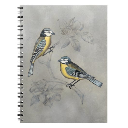 Silvered Aviary | Vogelpaar Notitieboek (Voorkant)