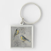 Silvered Aviary | Vogelpaar Sleutelhanger (Voorkant)