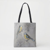 Silvered Aviary | Vogelpaar Tote Bag (Voorkant)