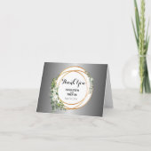 Silvered Sprigs: Gepersonaliseerde Botanische Dank Bedankkaart (Voorkant)