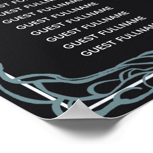 SilverEnchanted Gothic Raven Wedding Seating Chart Poster (Hoek)