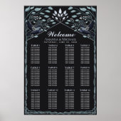 SilverEnchanted Gothic Raven Wedding Seating Chart Poster (Voorkant)