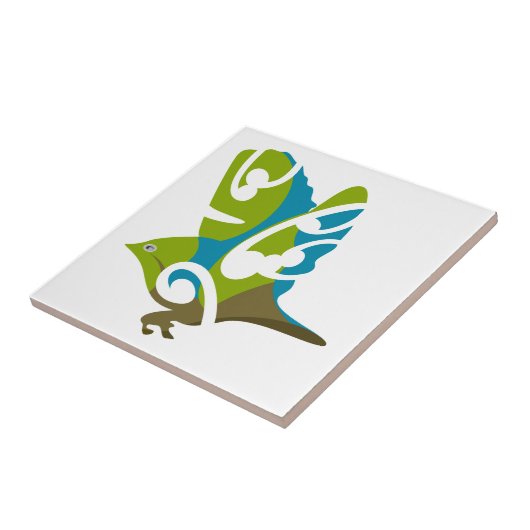 Silvereye bird tegeltje (Zijkant)