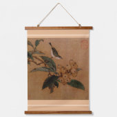 Silvereye-vogel en -loquats Hanging Tapes Hangend Wandkleed (Voorkant)