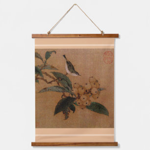 Silvereye-vogel en -loquats Hanging Tapes Hangend Wandkleed