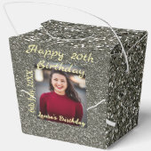 Silverglitter foto 20e verjaardag naam toevoegen d bedankdoosjes (Achterkant)