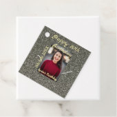 Silverglitter foto 20e verjaardag naam toevoegen d bedankjes labels (In situ)