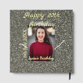 Silverglitter foto 20e verjaardag naam toevoegen d gastenboek (Achterkant)