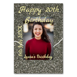 Silverglitter foto 20e verjaardag naam toevoegen d kaart