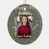 Silverglitter foto 20e verjaardag naam toevoegen d keramisch ornament (Links)