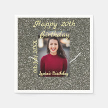 Silverglitter foto 20e verjaardag naam toevoegen d