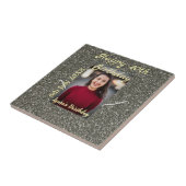Silverglitter foto 20e verjaardag naam toevoegen d tegeltje (Zijkant)